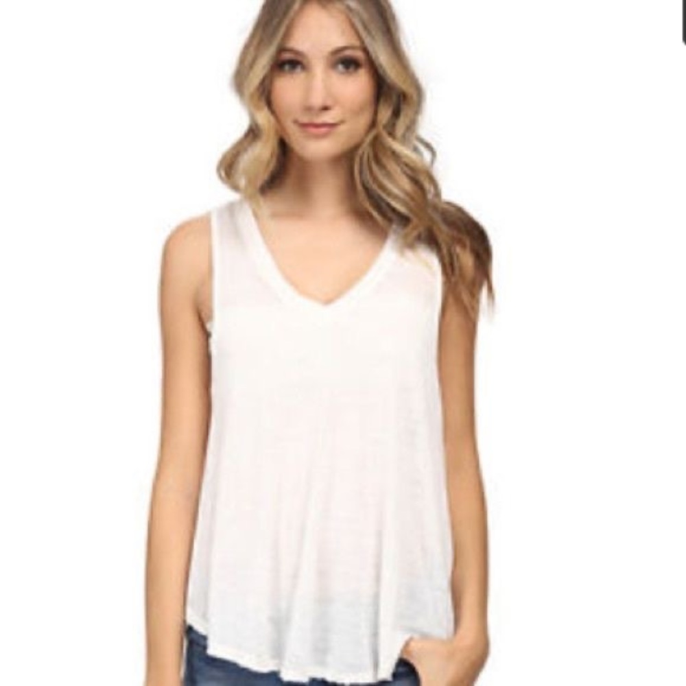 We the Free white v-neck burnout tank